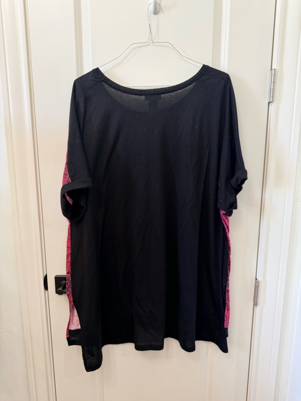 Catherines Pink and Black Printed Raglan Tee - Picture 5 of 5
